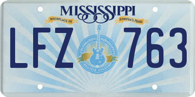 MS license plate LFZ763