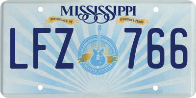 MS license plate LFZ766