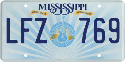 MS license plate LFZ769