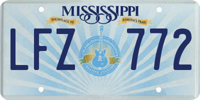 MS license plate LFZ772