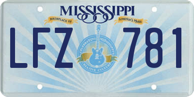 MS license plate LFZ781