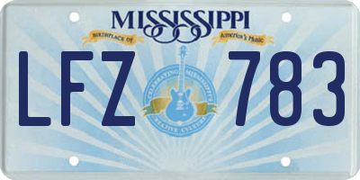 MS license plate LFZ783