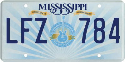 MS license plate LFZ784