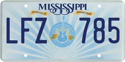 MS license plate LFZ785