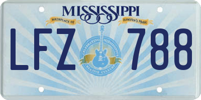 MS license plate LFZ788