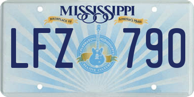MS license plate LFZ790