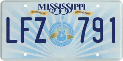 MS license plate LFZ791