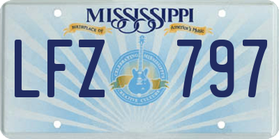 MS license plate LFZ797