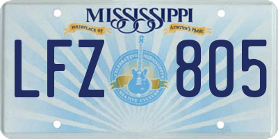 MS license plate LFZ805