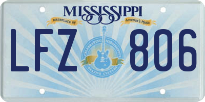 MS license plate LFZ806