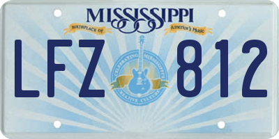 MS license plate LFZ812