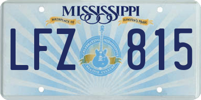 MS license plate LFZ815