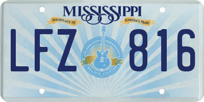 MS license plate LFZ816