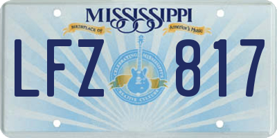 MS license plate LFZ817