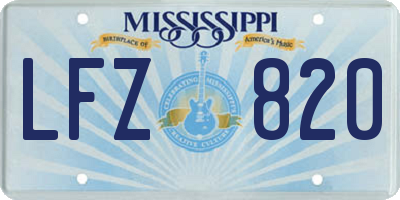 MS license plate LFZ820