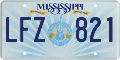 MS license plate LFZ821