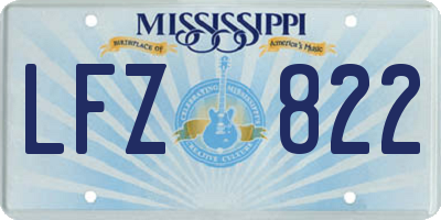 MS license plate LFZ822