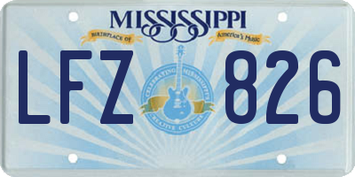 MS license plate LFZ826