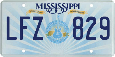 MS license plate LFZ829