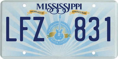 MS license plate LFZ831