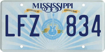 MS license plate LFZ834