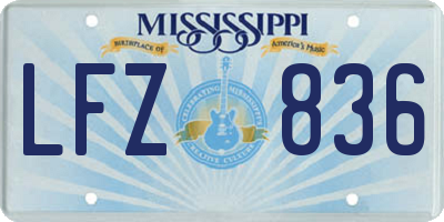 MS license plate LFZ836