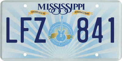 MS license plate LFZ841