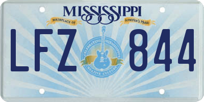 MS license plate LFZ844