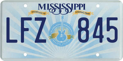MS license plate LFZ845