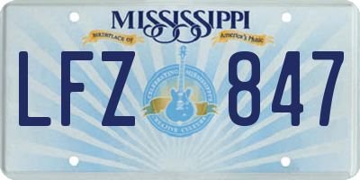 MS license plate LFZ847