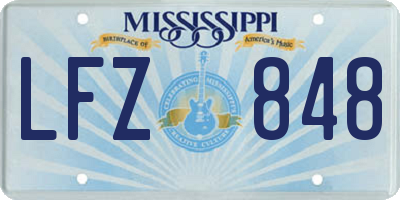MS license plate LFZ848