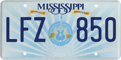 MS license plate LFZ850