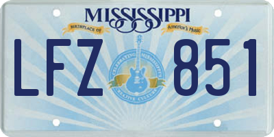 MS license plate LFZ851