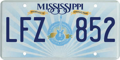 MS license plate LFZ852