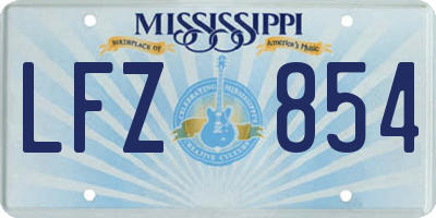 MS license plate LFZ854