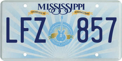 MS license plate LFZ857