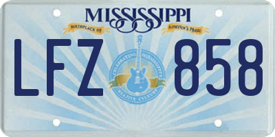 MS license plate LFZ858