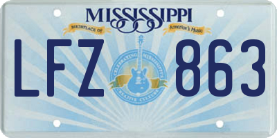 MS license plate LFZ863