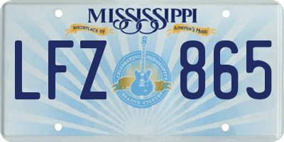 MS license plate LFZ865
