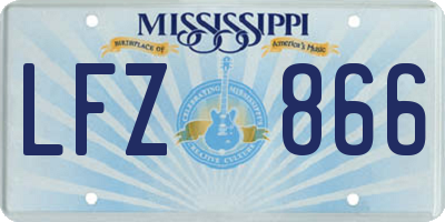 MS license plate LFZ866