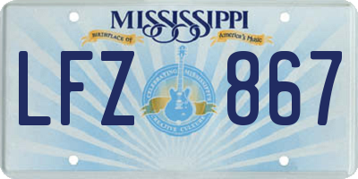 MS license plate LFZ867