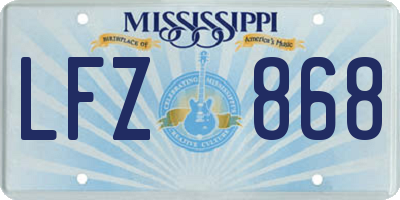 MS license plate LFZ868