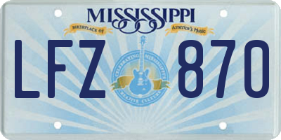 MS license plate LFZ870