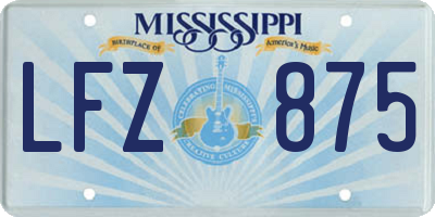 MS license plate LFZ875