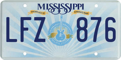 MS license plate LFZ876