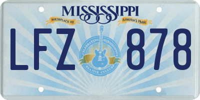 MS license plate LFZ878