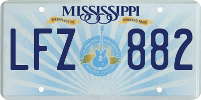 MS license plate LFZ882