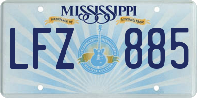 MS license plate LFZ885