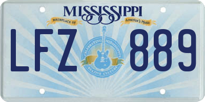 MS license plate LFZ889
