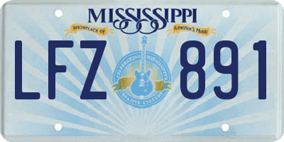 MS license plate LFZ891